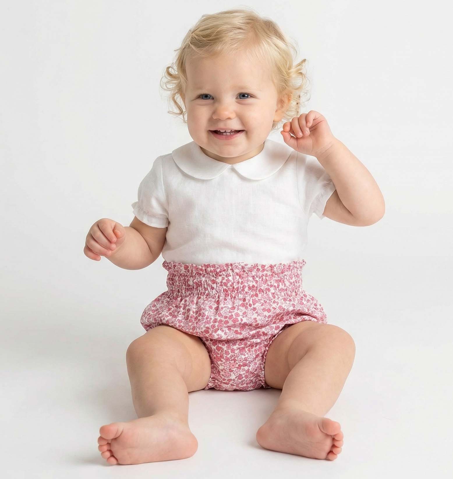 Pastel pink bllomer romper