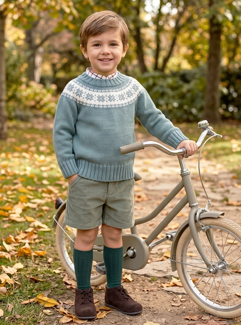 boy look bermuda and sweater