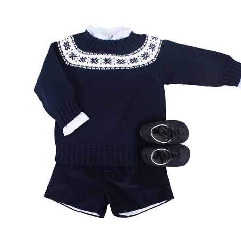 Blue marine short boy´s look