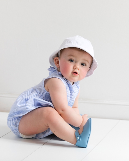 look pelele rayas azules