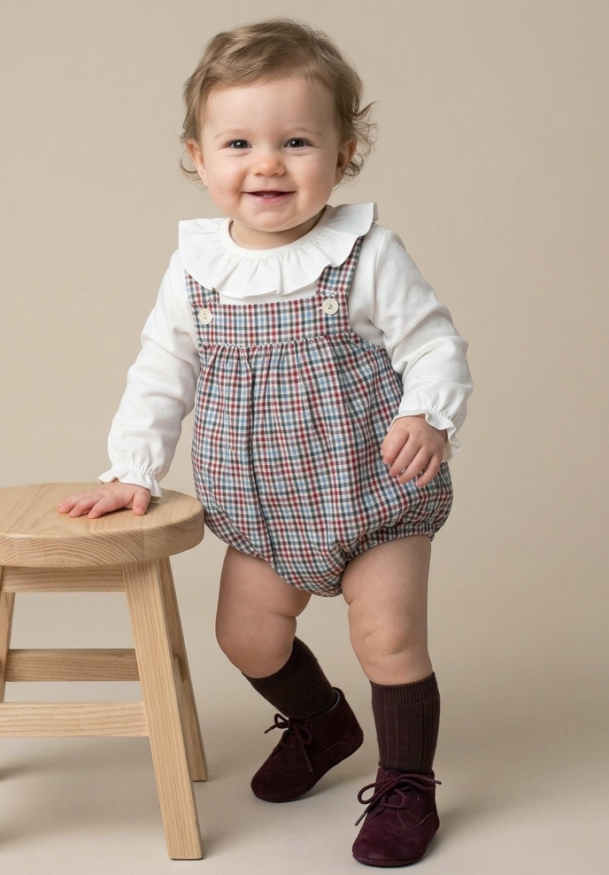 burgundy baby romper