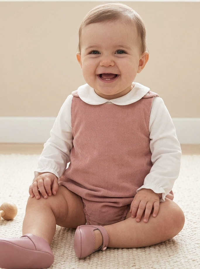baby romper pastel pink