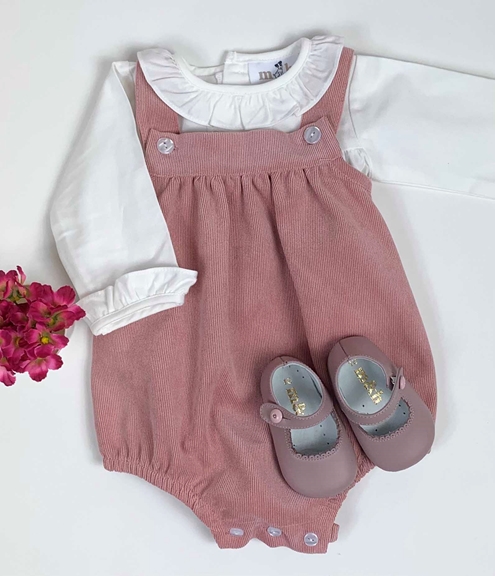 Pastel pink corduroy romper