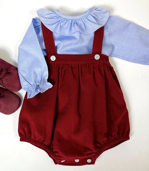 romper burgundy baby