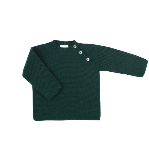 Jersey botones punto bobo verde botella