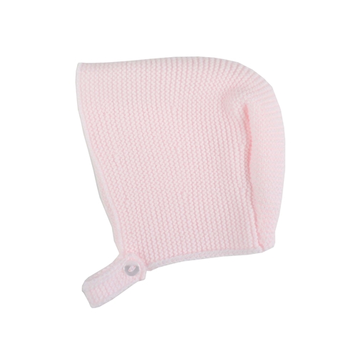 Pink baby knitted bonnet m&h