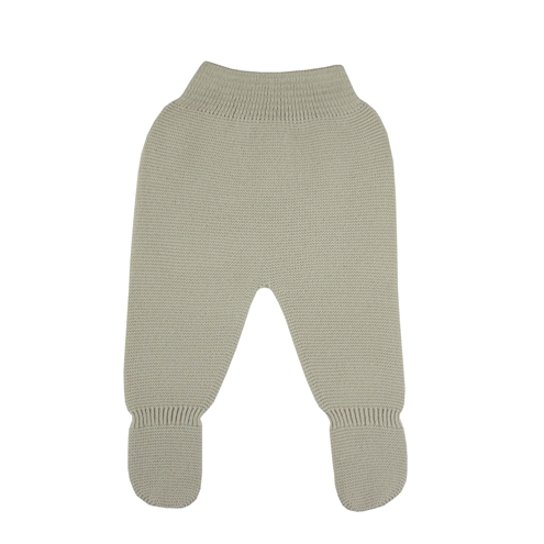 Beige thick knit baby leggings. 