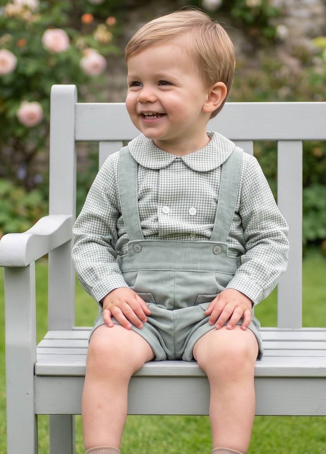 green baby plaid shirt