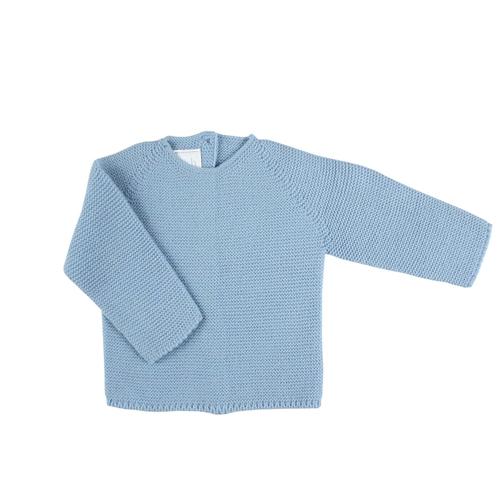 Blue thick knitted baby sweater 