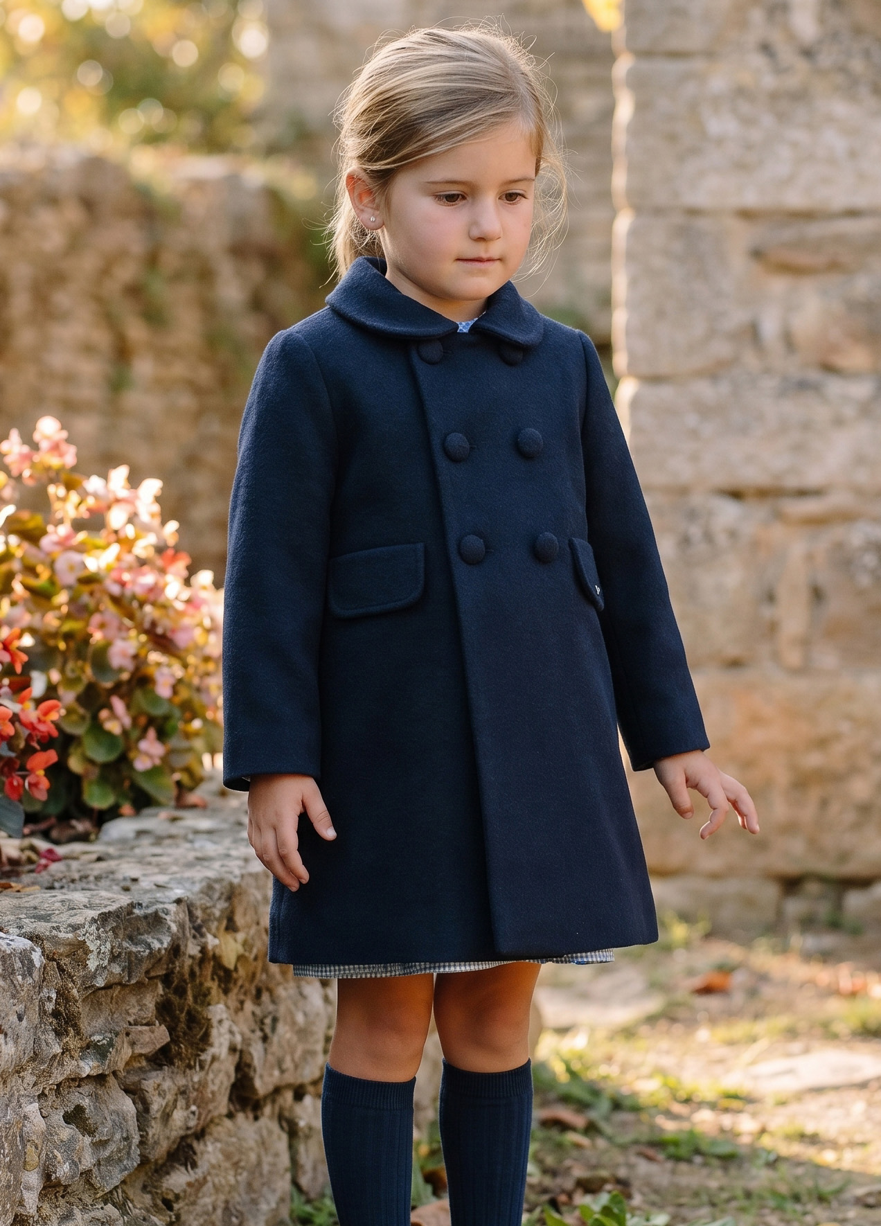 navy blue coat girl