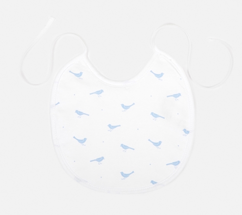babero pájaros azules