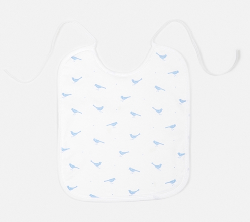 babero pájaros azules