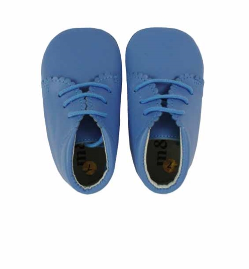 Blue boots soft leather baby shoes