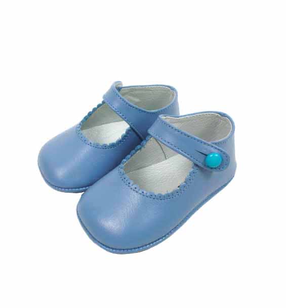 Baby blue girl leather shoes