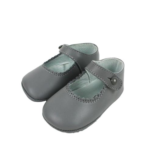 Baby leather shoes girls grey