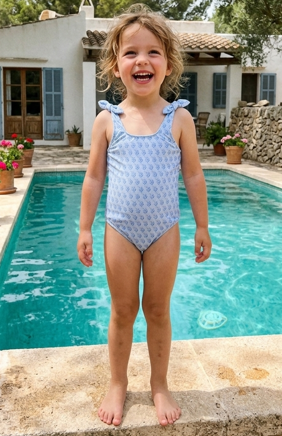 blue swimwear summer girl