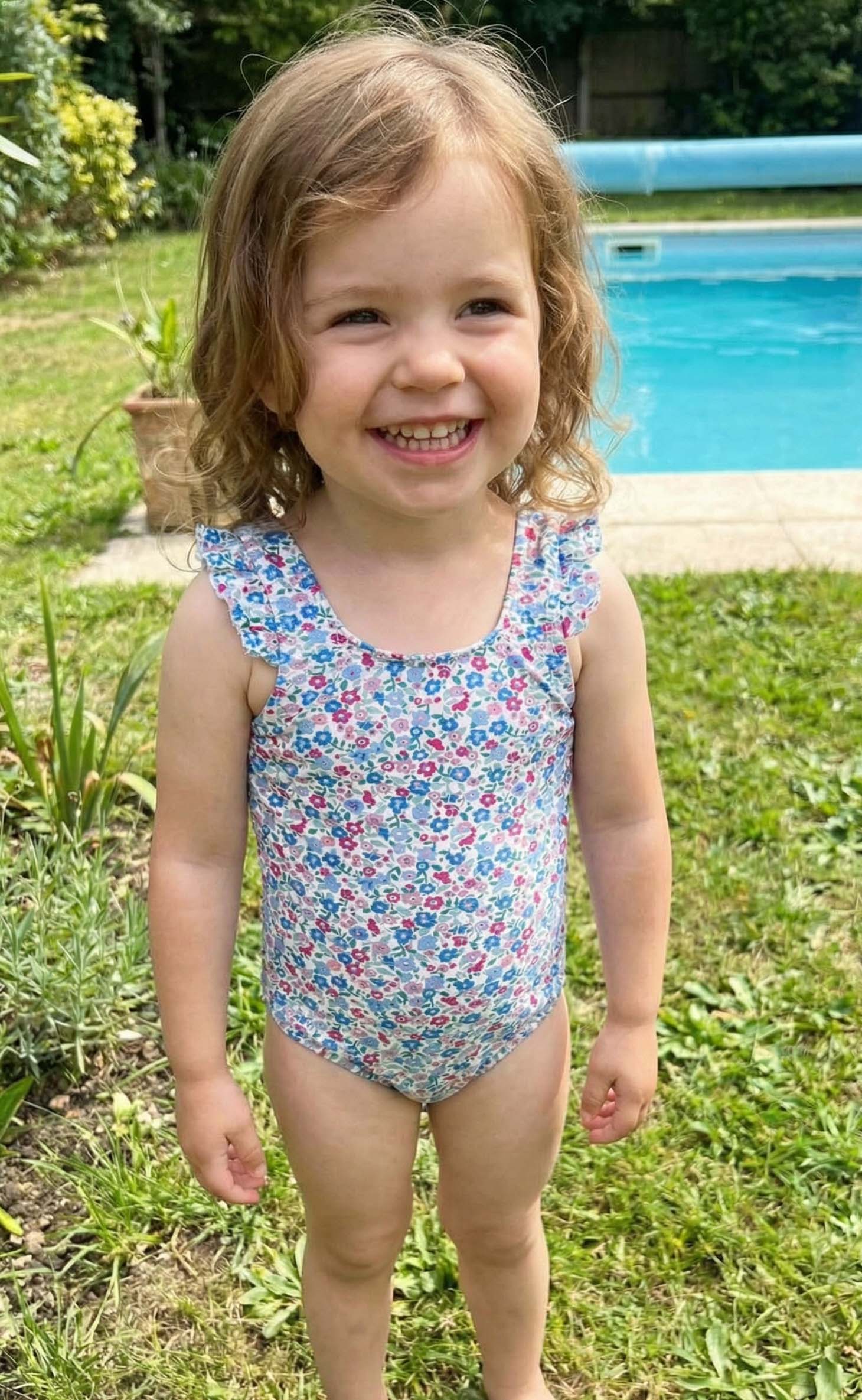 flowers pattern swimsuit