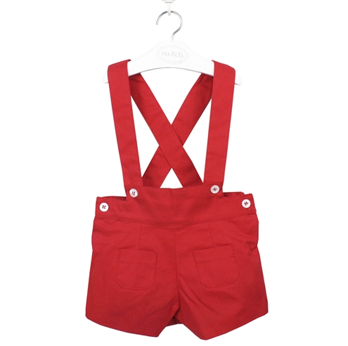 Red short with braces