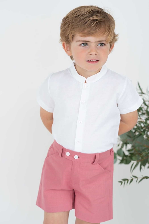 coral linen bermuda
