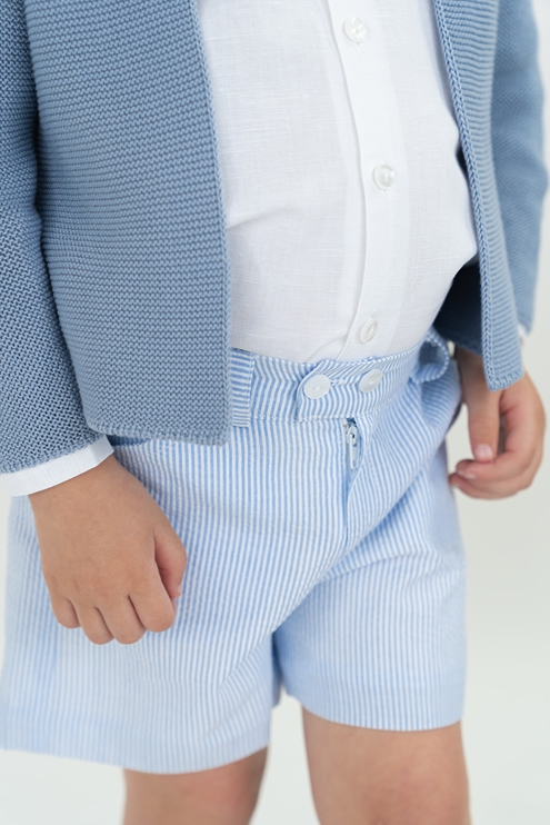 Bermuda niño raya azul