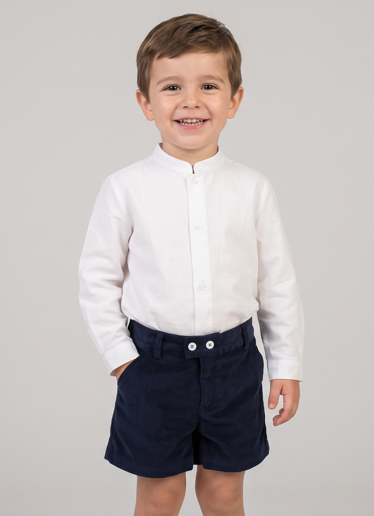 navy blue corduroy bermuda