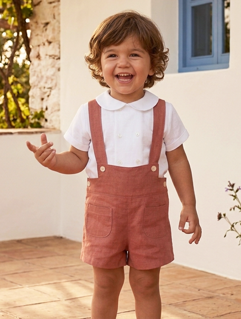 coral linen bermuda