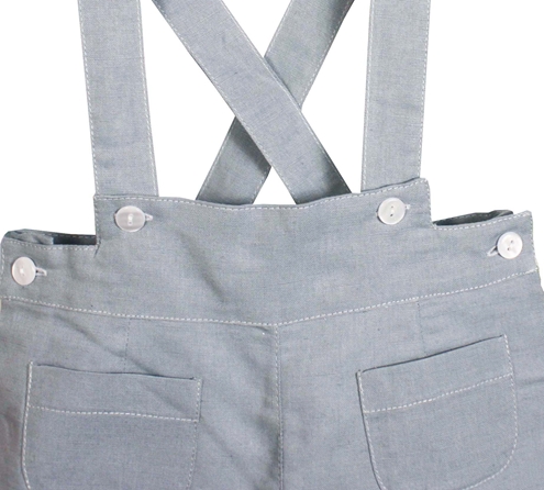 bermuda tirante lino algodón gris