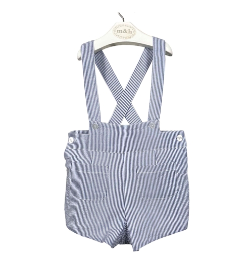 Short with braces navy blue stripes