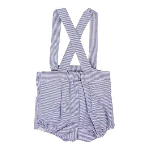 Short with braces navy blue stripes