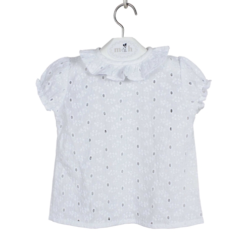 blusa batista blanca bordada