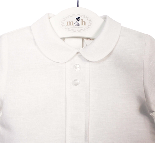 blusa dos botones lino blanco
