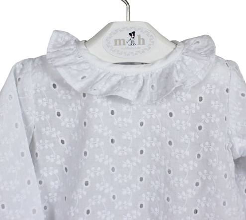 blusa larga blanca batista bordada