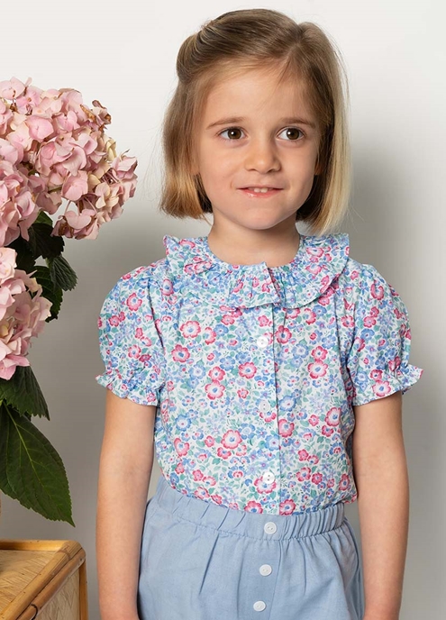 blusa volante estampado