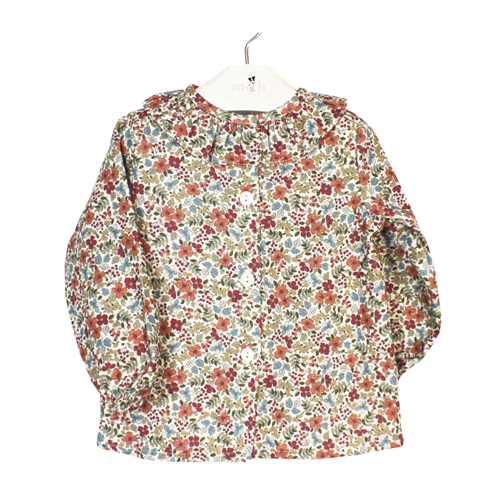 baby blouse burgundy flowers