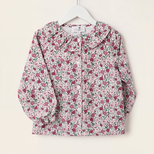 baby blouse burgundy flowers
