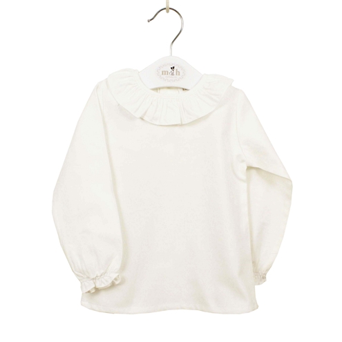 Blusa volante manga larga cruda