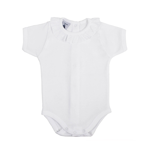body bebé babidu manga corta cuello batista blanco babidu