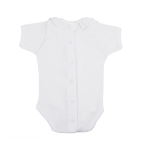 body bebé babidu manga corta cuello batista blanco babidu