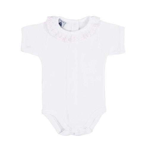 Body bebé manga corta cuello batista rosa babidu