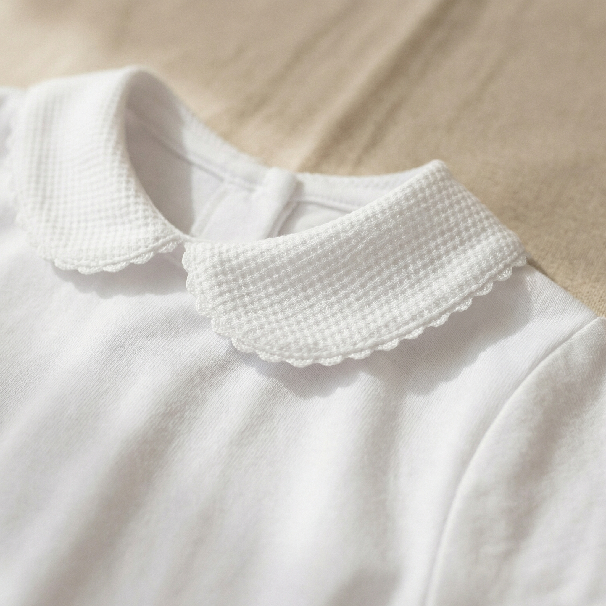 bodysuit pique collar in white