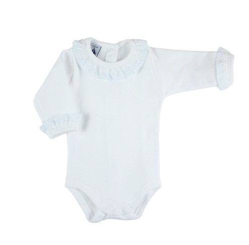 Body bebé manga larga cuello batista azul de Babidú