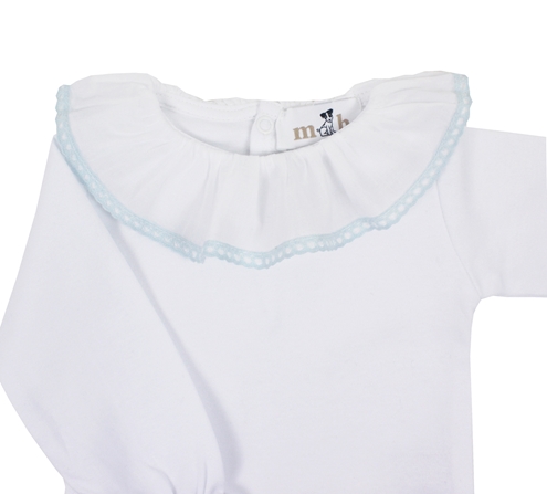 Body volante batista puntilla azul