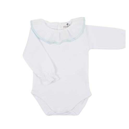 Body volante batista puntilla azul