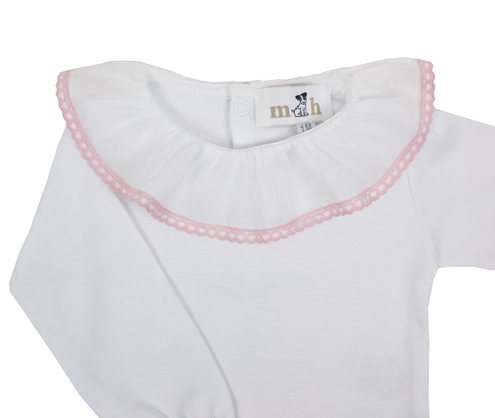 Body volante batista puntilla rosa