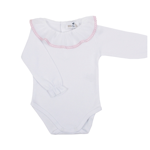 Body volante batista puntilla rosa