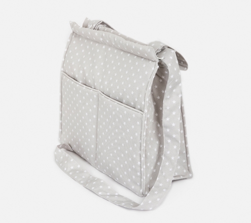 bolsa gris con estrellas