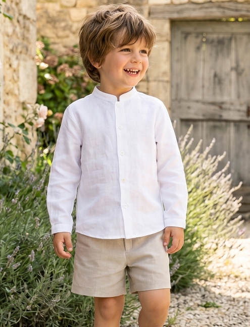 summer mao shirt white