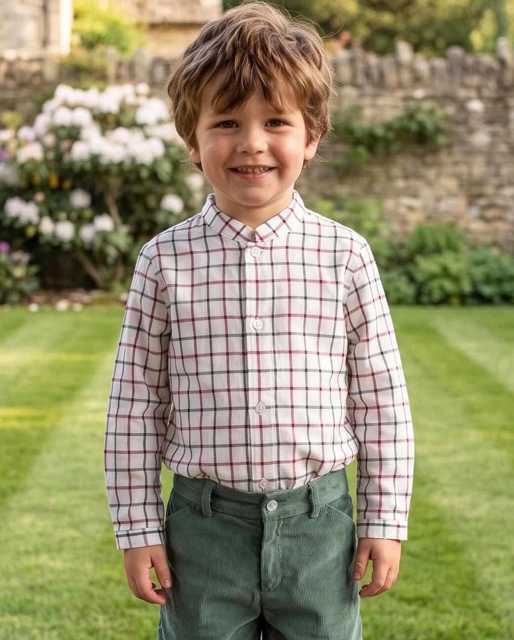 red green plaid shirt