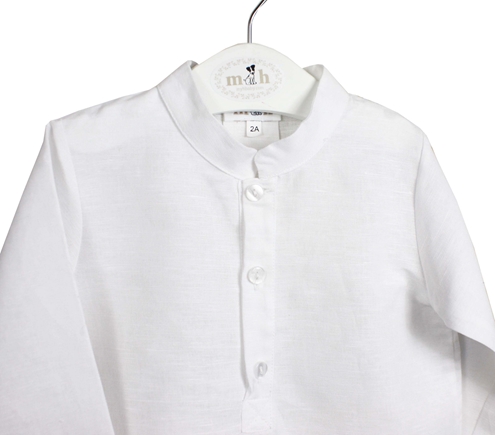 camisa mao lino blanco