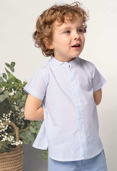 Camisa mao raya azul manga corta